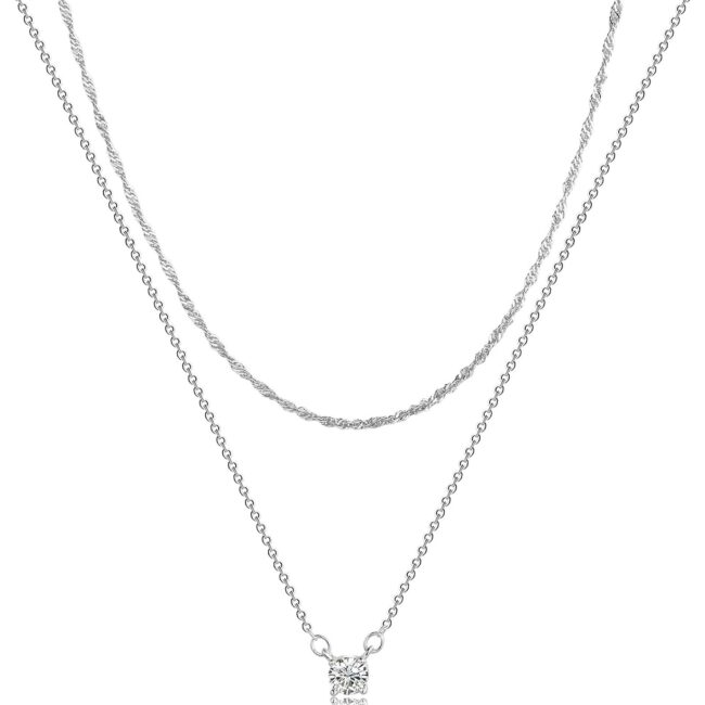 Gold Necklace for Women 14K Gold/Silver Plated Choker Diamond Necklace Set for Women Simple Dainty  Gold Chain Trendy Jewelry Accessories