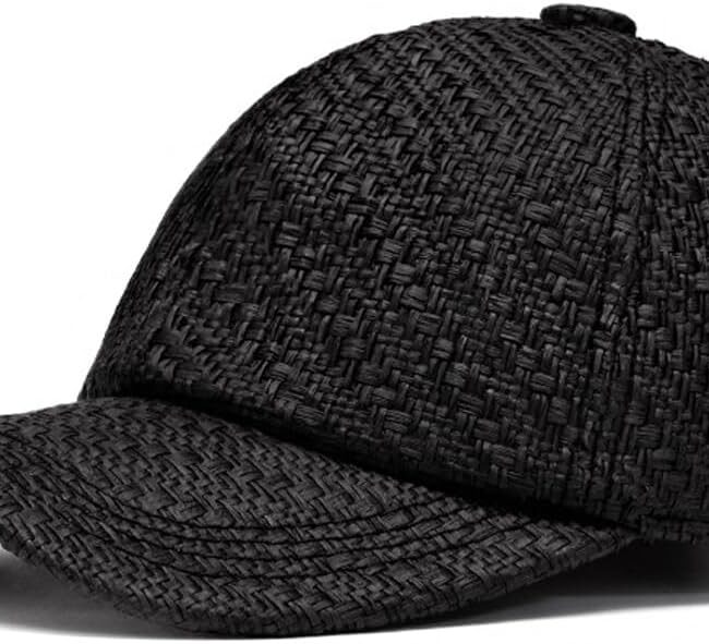 Retro Straw Baseball Cap Mens Straw Cap Breathable Summer Paperstraw Crochet Baseball Hat Ballcap for Men Women