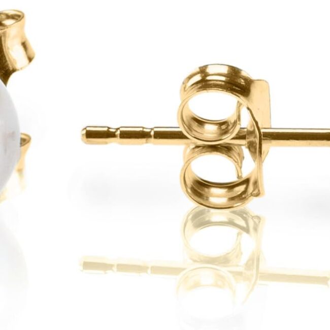 925 Sterling Silver, 14K Gold Plated, AAA+ Quality Handpicked Freshwater Cultured Stud Pearl Earrings