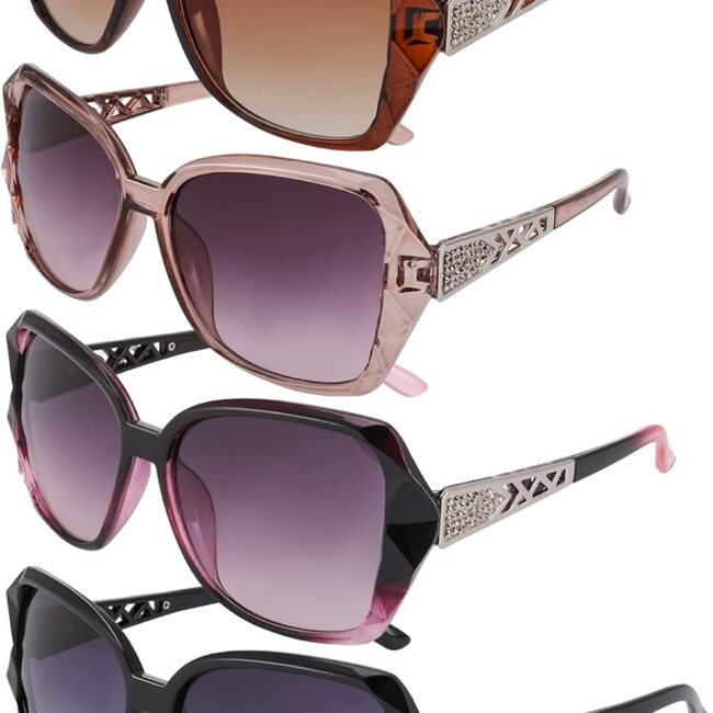 4 Pairs of Women Oversized Sunglasses