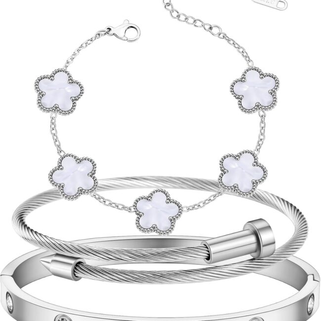 Gold Bracelets for Women 18K Gold Plated  Friendship Bracelet With Cubic Zirconia Cuff Bangle Jewelry Set Witness the Gift of