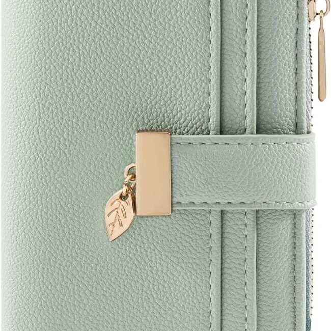 Green Bi-fold ID Zipper Coin Purse
