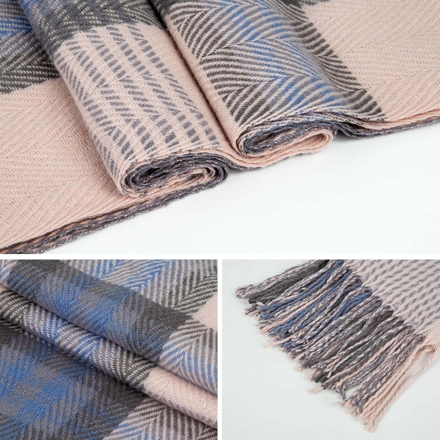 Women's Long Plaid Blanket Scarf Chunky Oversized Winter Fall Warm Scarf Big Tartan Scarves Wrap Shawl Ladies Gifts - Image 2