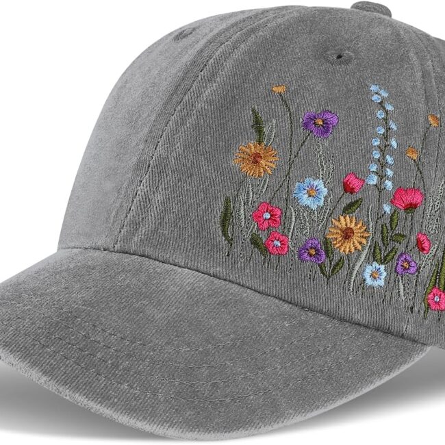 Embroidered Baseball Cap for Girls Women Men - Adjustable Soft Breathable Hats for Fall Gifts